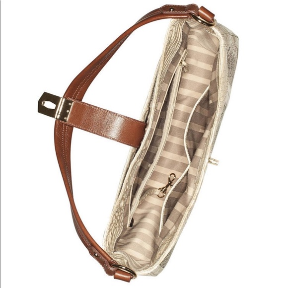 SALE💥💥NEW‎ BRAHMIN BETHANY LIMESTONE OLETA SHOULDER BAG CROC-EMBOSSED SATCHEL - Picture 5 of 9